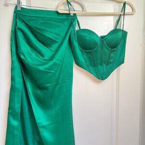 Miss Circle NY Green Maxi Skirt Set